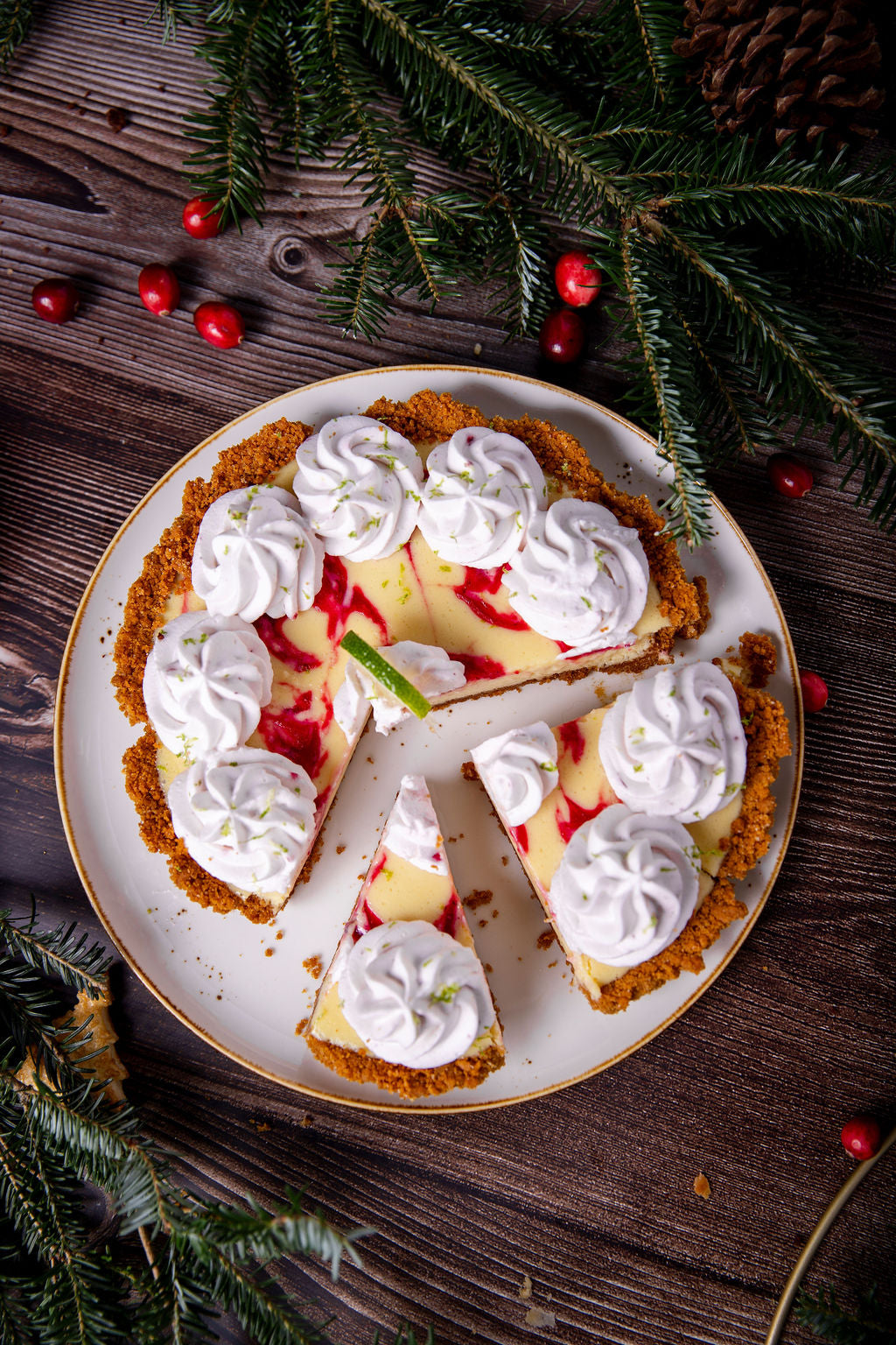 Cranberry Key Lime with Cranberry Whipped Cream